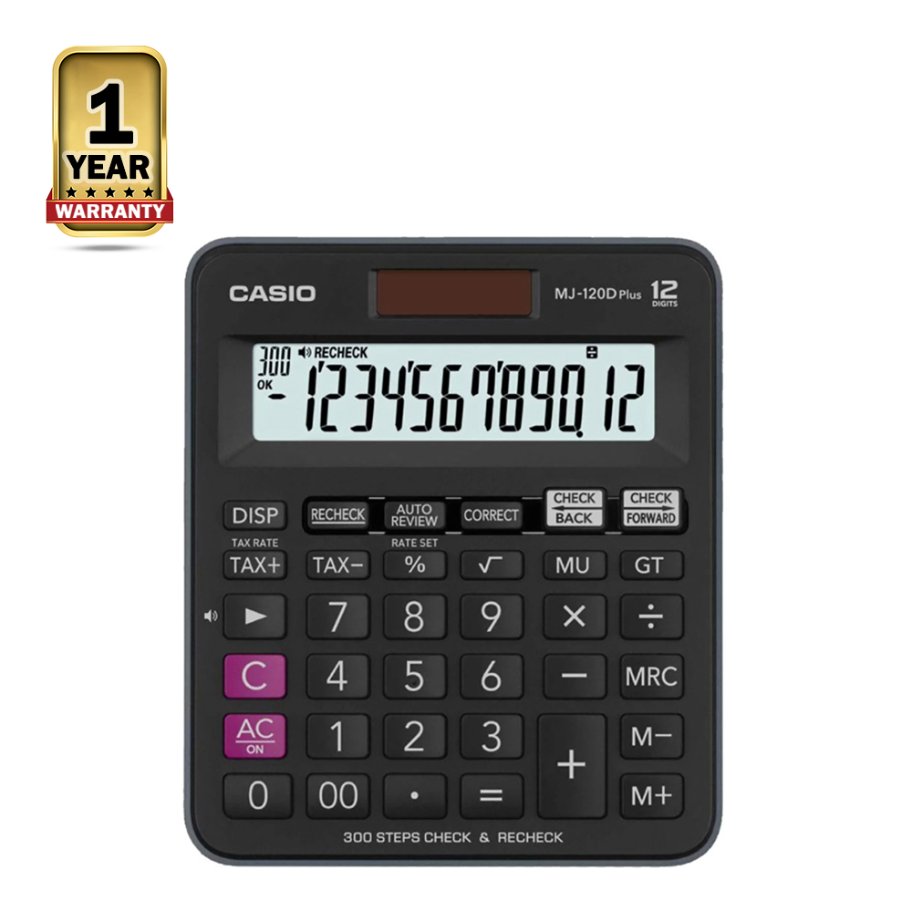 Casio MJ-120D Plus Practical Calculator - Black