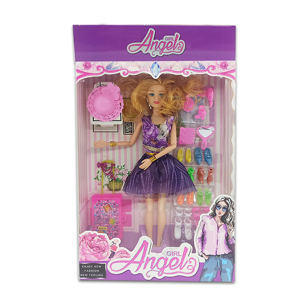 Girl Angela Stylish Barbie Doll Toy With Dress and Accessories - 164904155