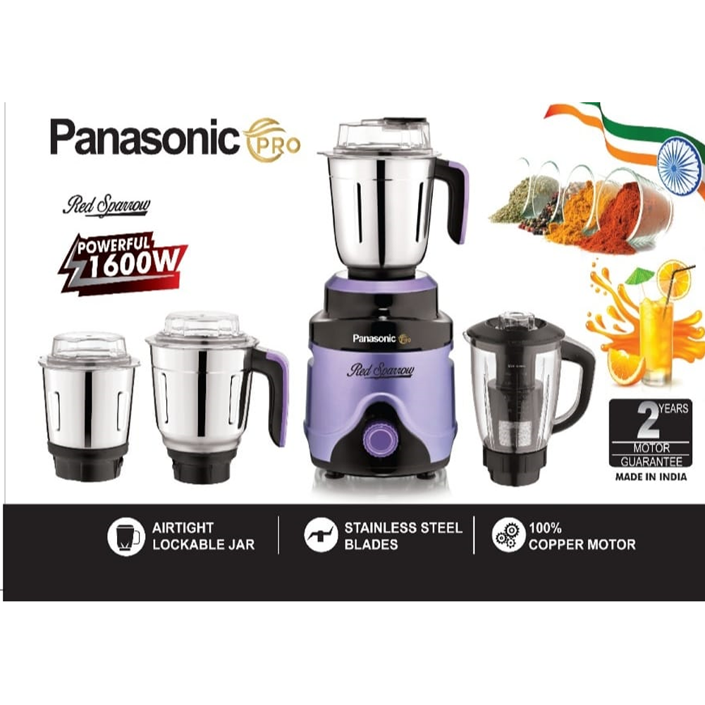 Panasonic Pro Red Sparrow Mixer Grinder 1600W - Purple