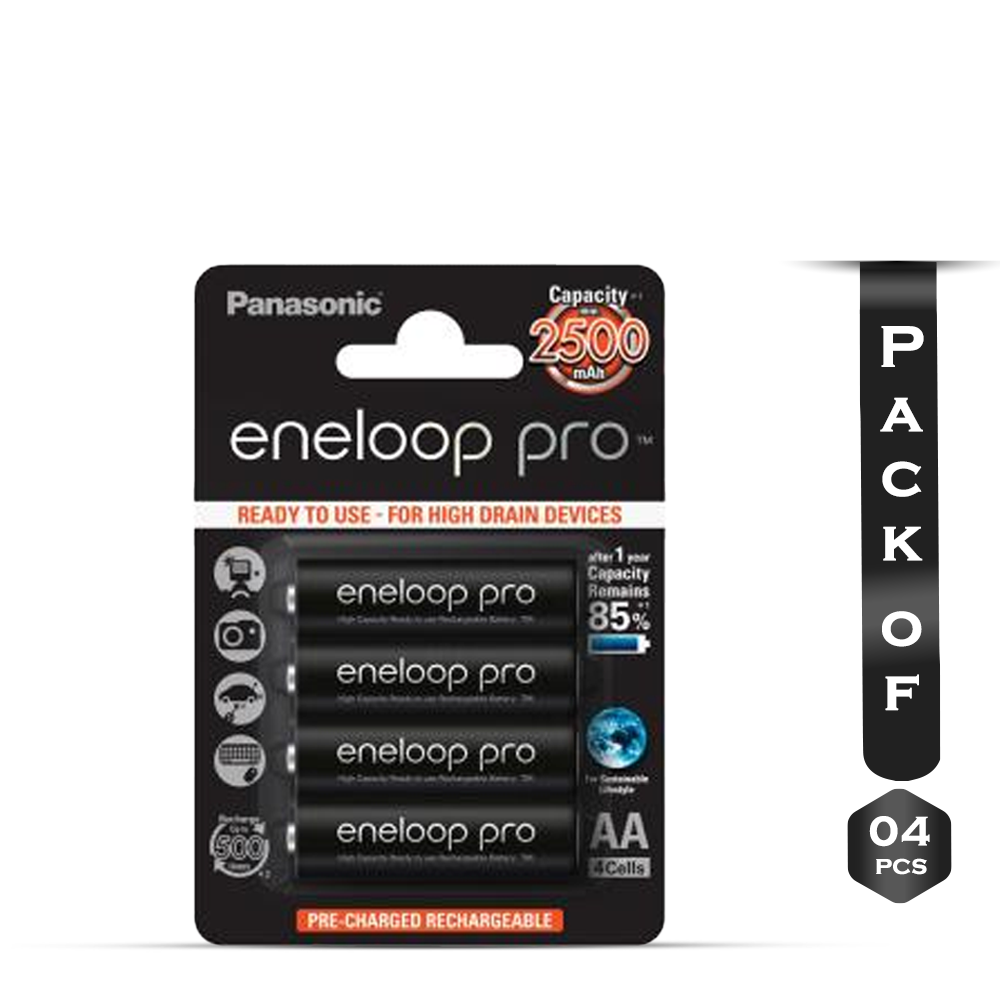 Pack Of 4Pcs Panasonic Eneloop Pro AA Rechargeable Battery