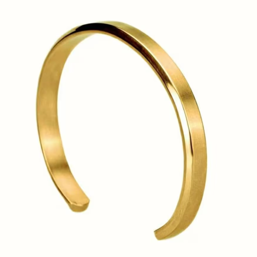Stainless Steel Kada Bracelet For Men - Golden