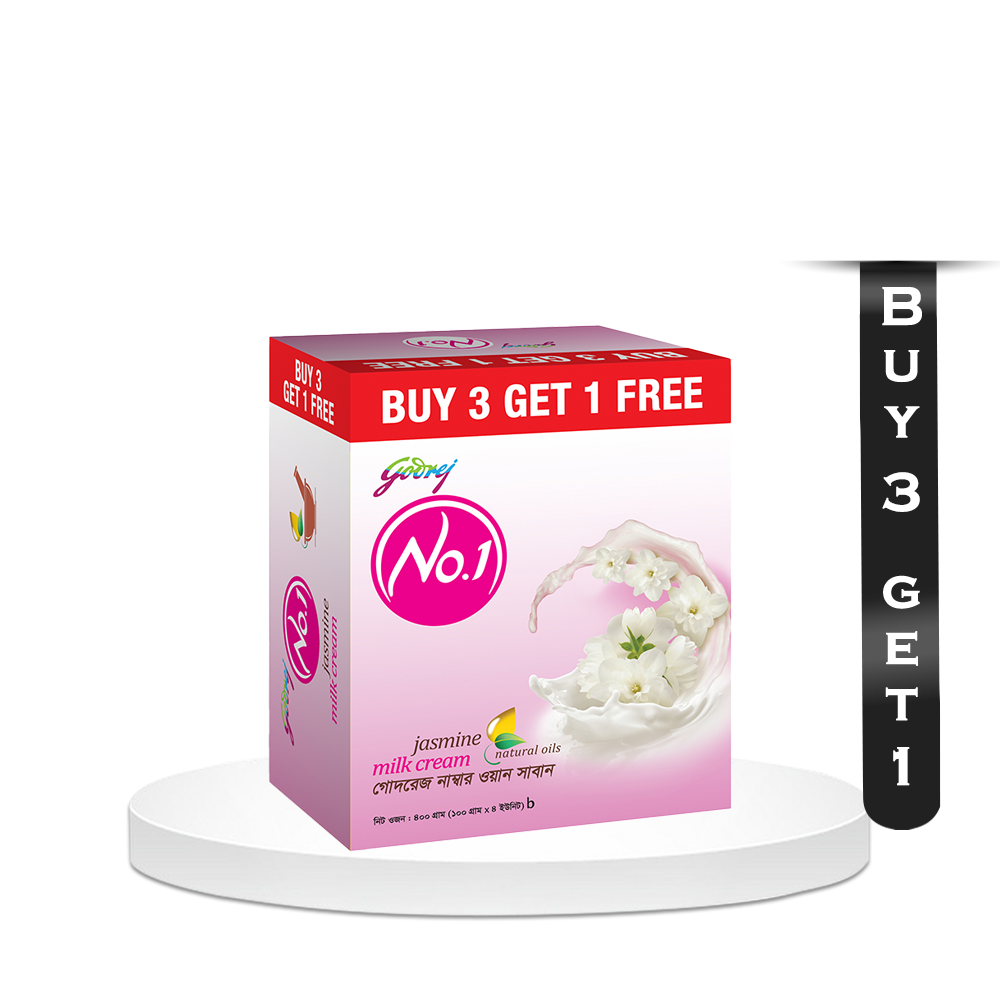 Buy 3 Godrej No.1 Jasmin Soap Get 1 Free - 400gm