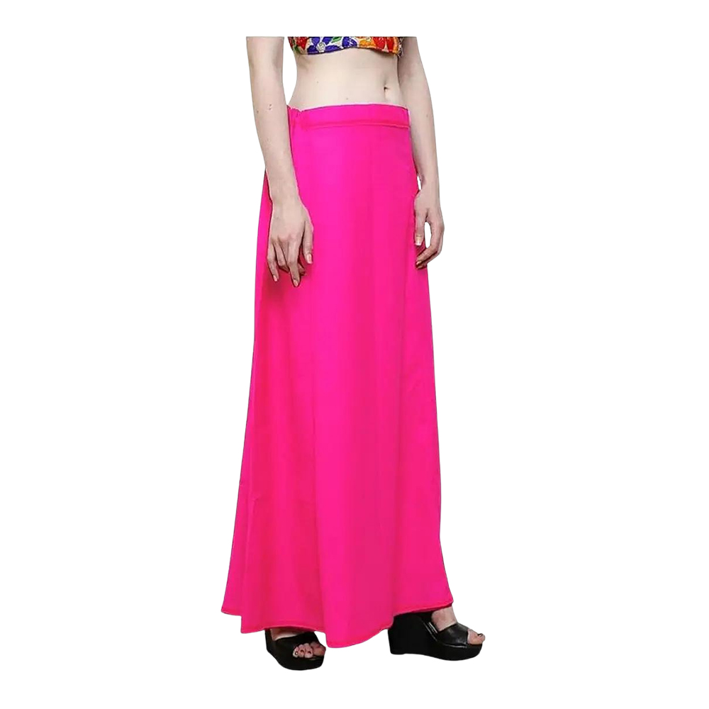 Cotton Saree Petticoat for Women - Deep Pink - XL