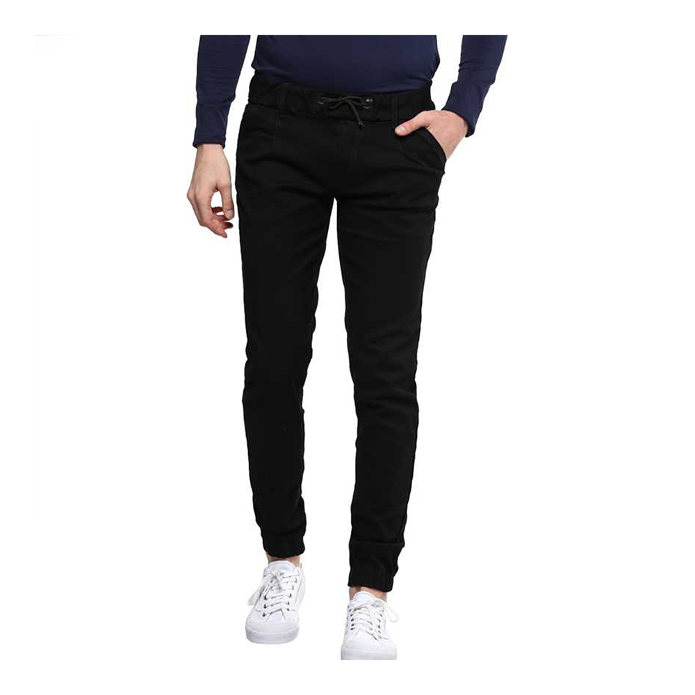 Cotton Chinos Gabardine Pant For Men - Deep Black - NZ-3190