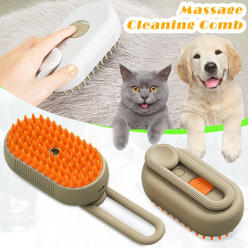 Pet Hair Cleaning Comb USB Quick Charge Steam Brush Comb