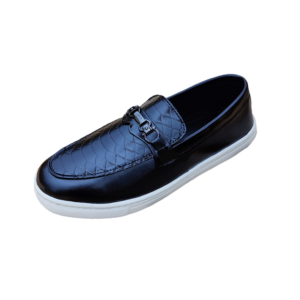 PU Leather Casual Shoe For Men - Black - C3