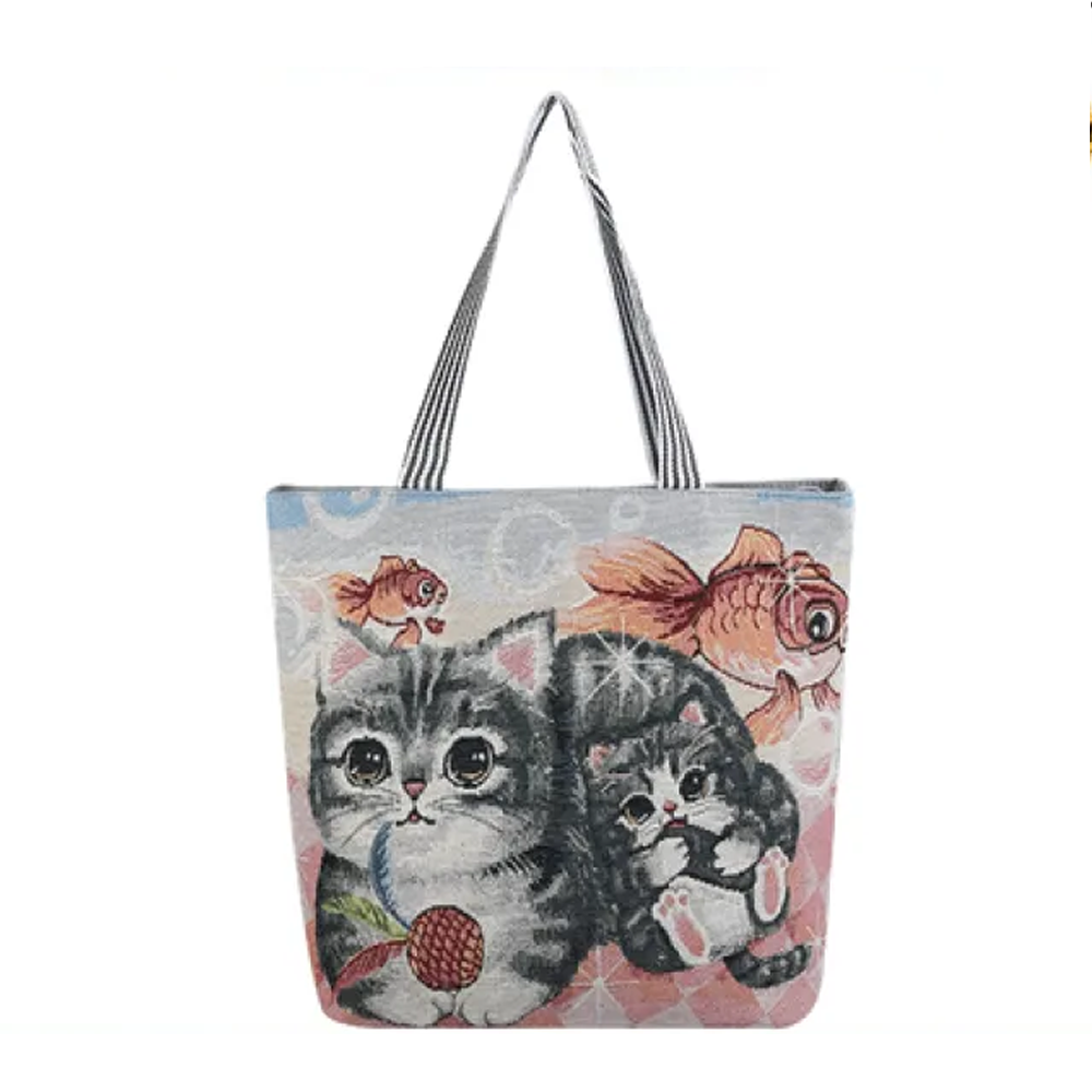 Nylon Canvas Tote Bag for Women - Multicolor
