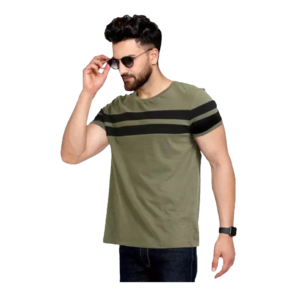 PP Half Sleeve T-shirt for Men - Olive - TS-63