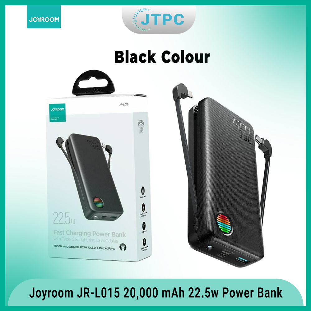 Joyroom JR-L015 22.5W Super Fast Power Bank - 20000mAh - Black