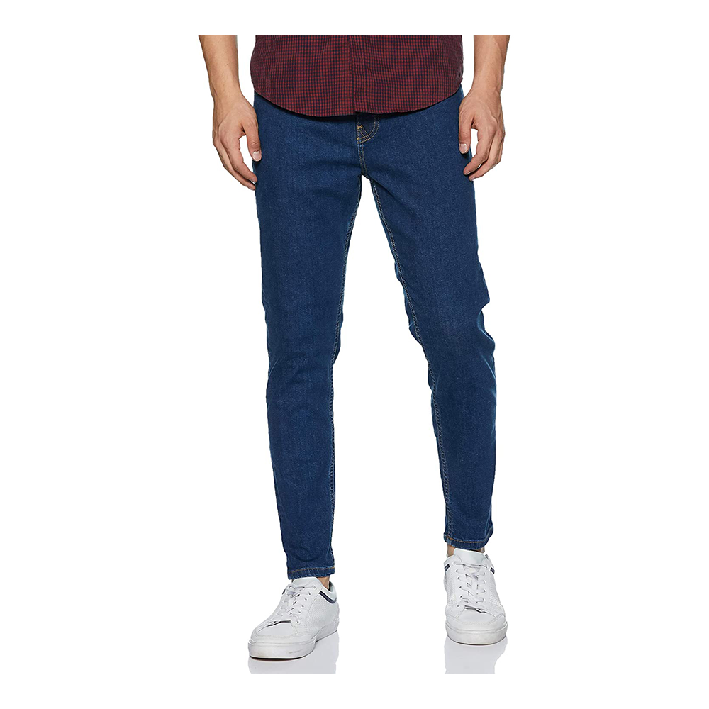 Cotton Semi Stretch Denim Jeans Pant For Men - Dark Blue - NZ-13046