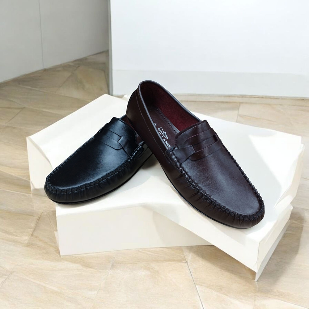 PU Leather Loafer Shoes for Men - Black