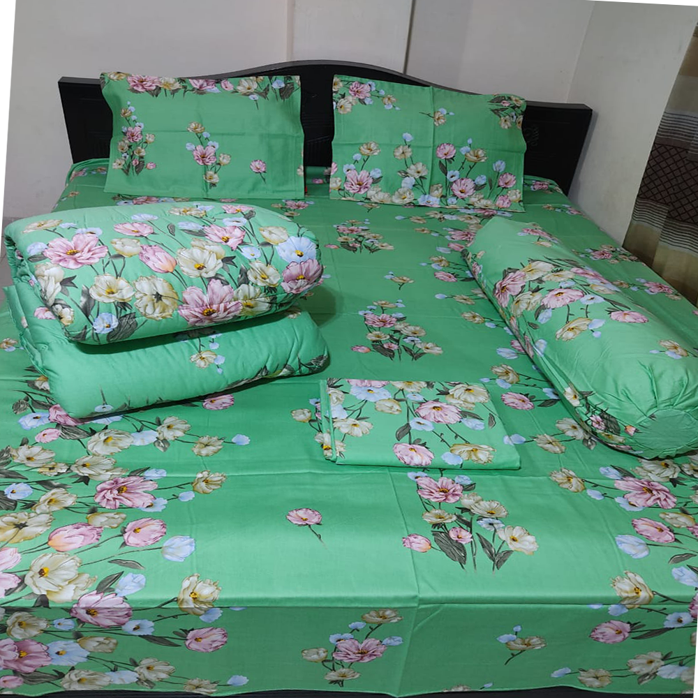 Twill Cotton King Size Comforter - Green - CM-T09