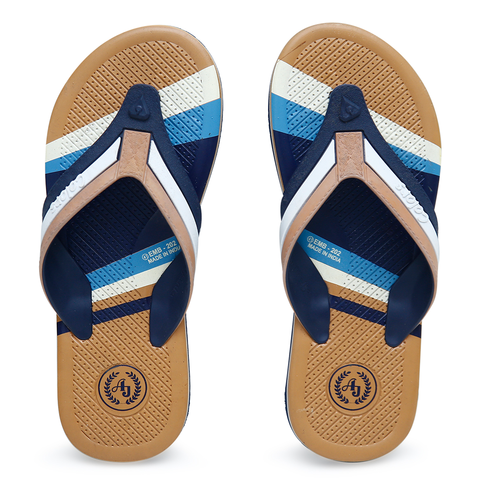 Ajanta Colors Rubber Hawai Sandal For Men - Brown - EMB 202
