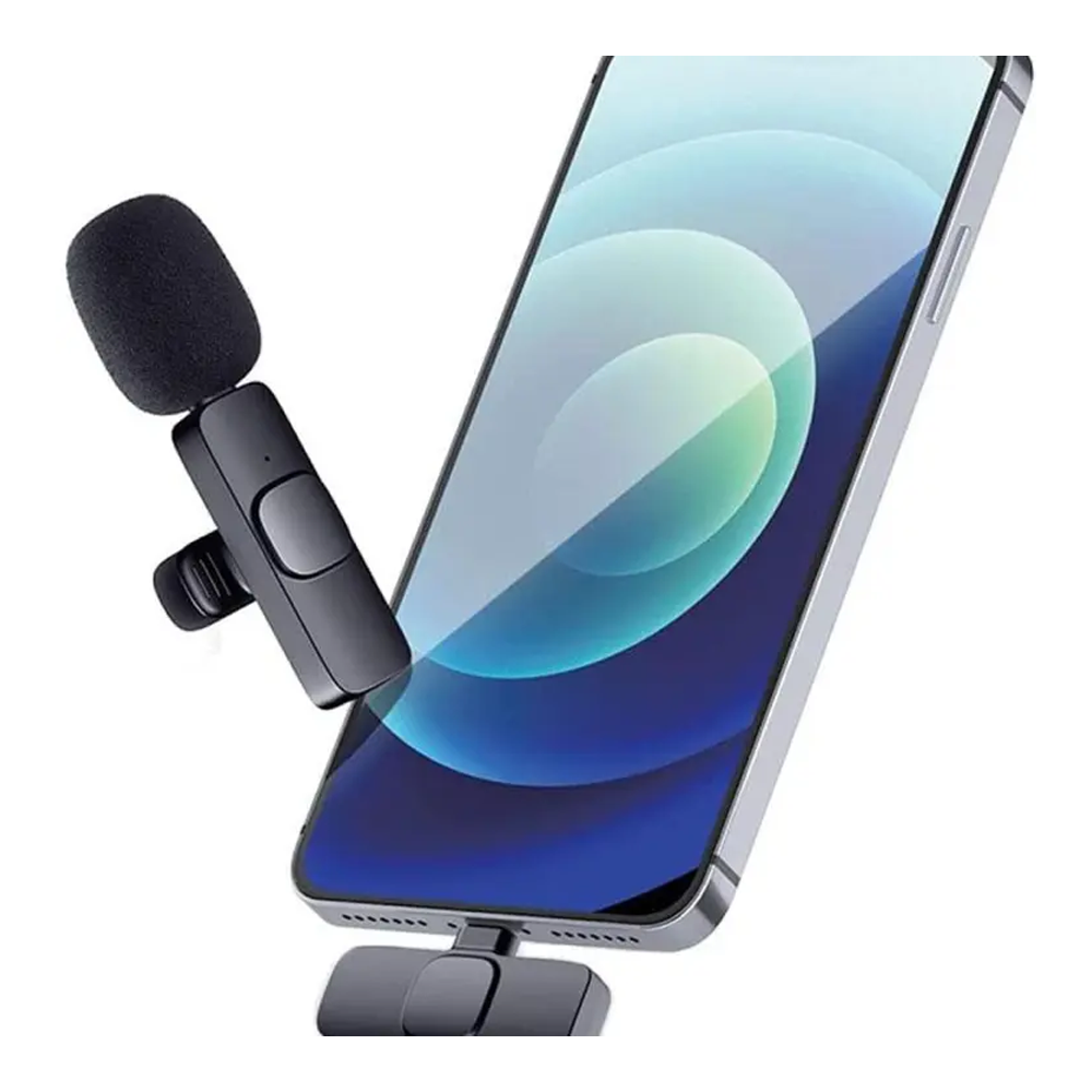 K8 Wireless Microphone For Live With Video and Sound Recorded - Black