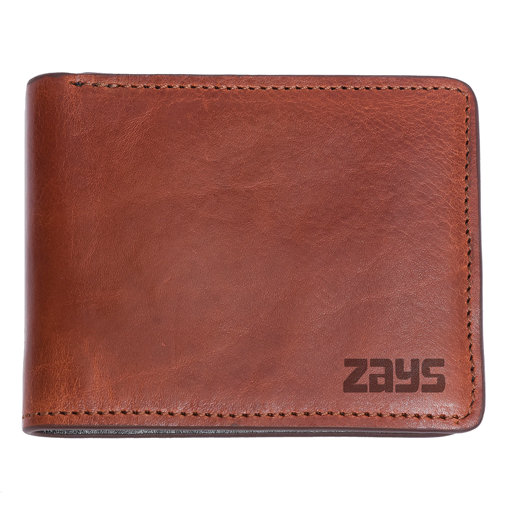 Zays Premium Leather Short Wallet for Men - Red Brown - WLN19