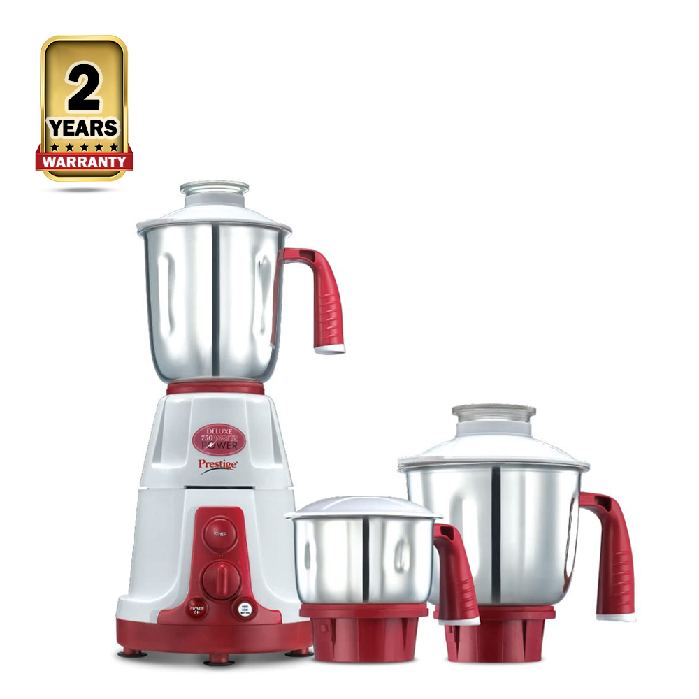 Prestige Deluxe VS Mixer Grinder with 3 Jars - 750W - Red & Silver