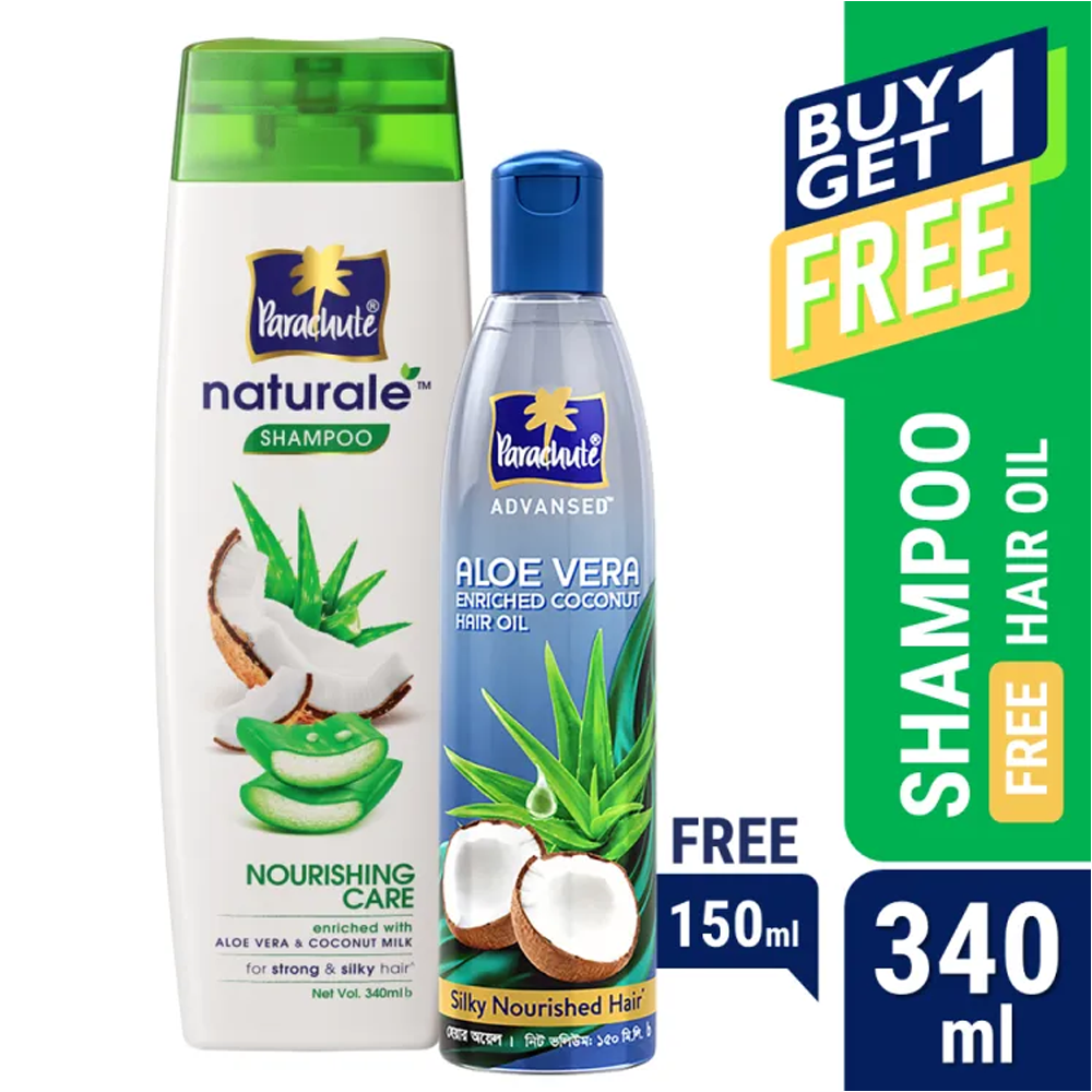 Buy Parachute Naturale Shampoo - 330ml And Get Parachute Advansed Aloe Vera Hair Oil - 150ml FREE - EMB103