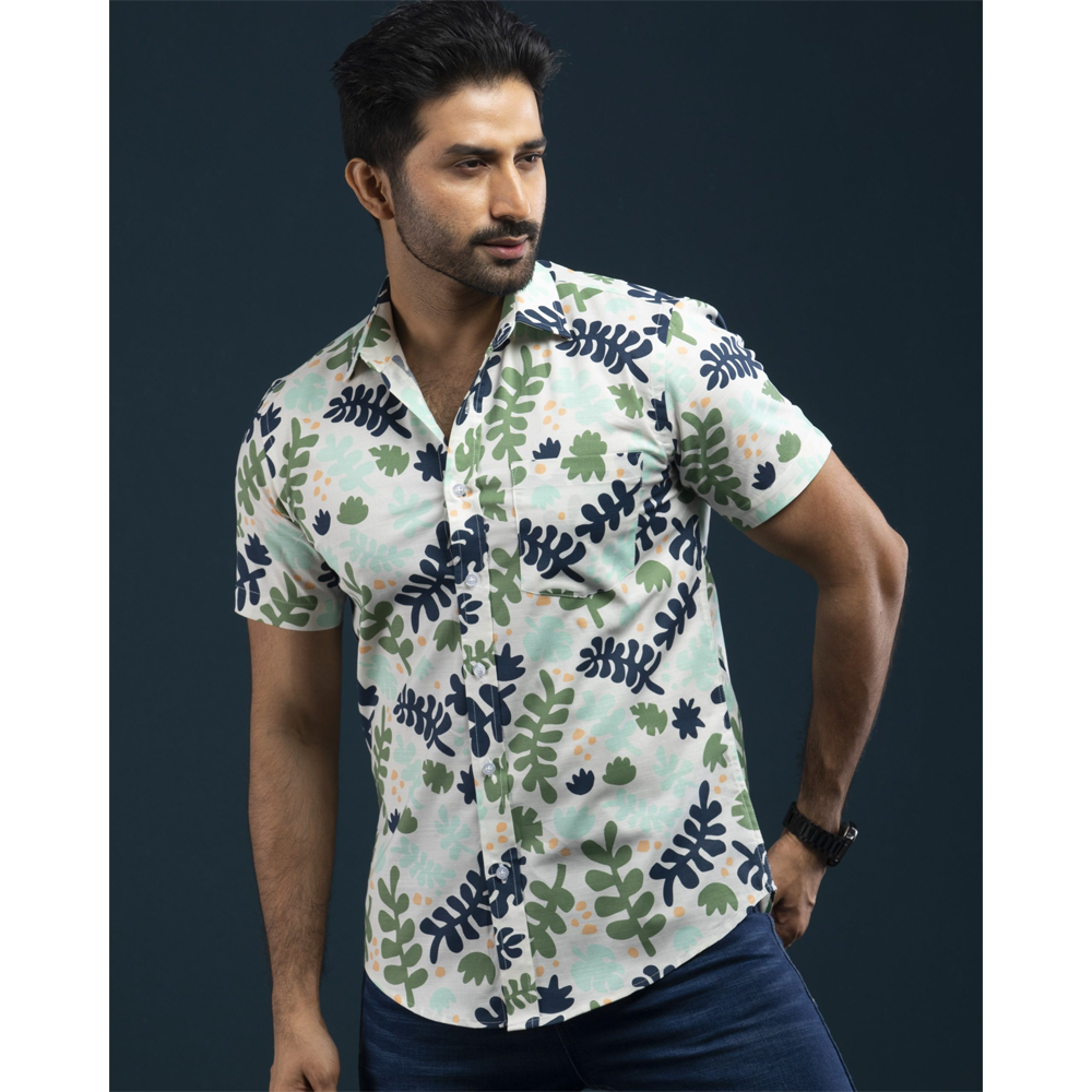 Fiona Cotton Hawai Half Shirt for Men HW-018