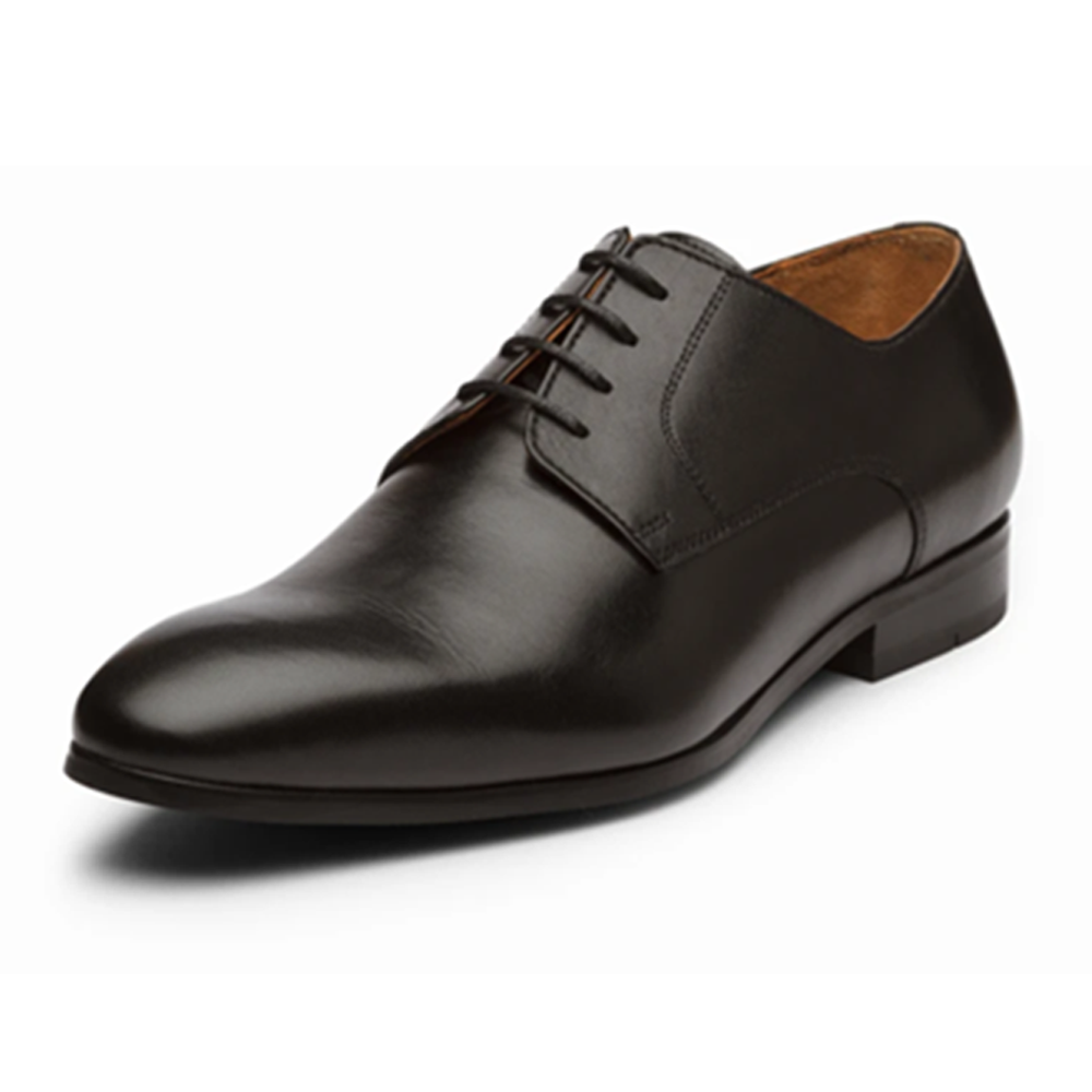 Leather Derby Formal Shoes For Men - Black - 102-008