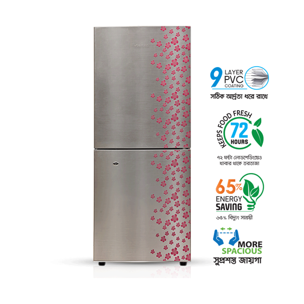 Jamuna JE2 -B8JF Refrigerator - Silver Flower - 228 Ltr