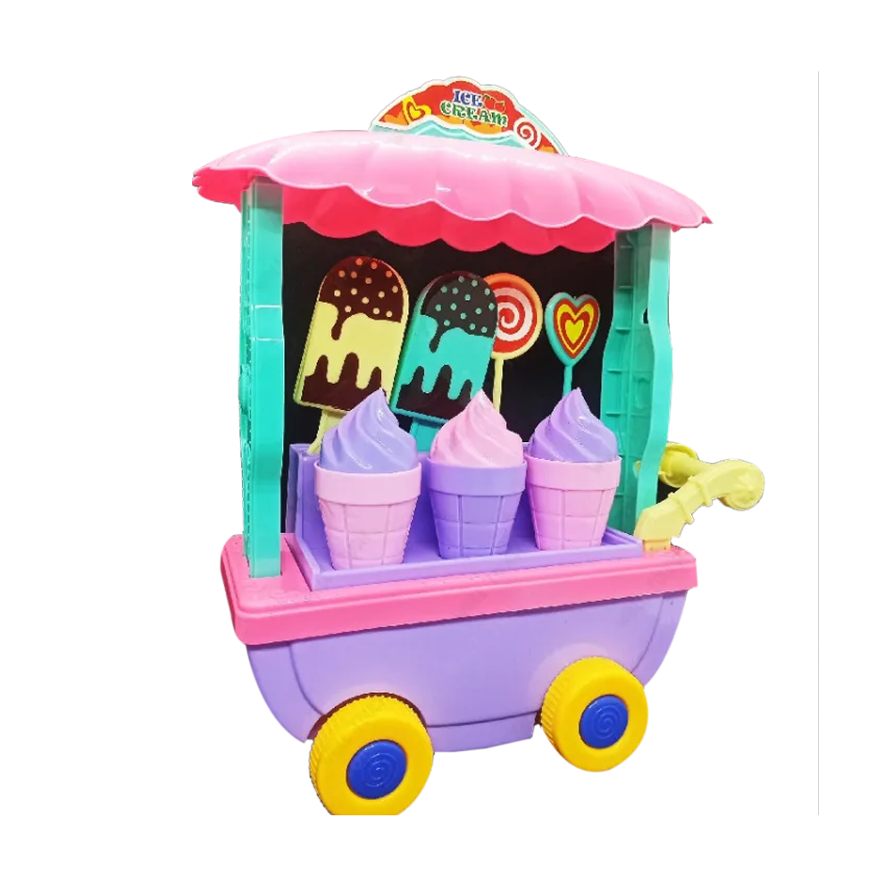 Mini Ice Cream Trolley Car Play Set For Kids - Multicolor - icecream_car_local