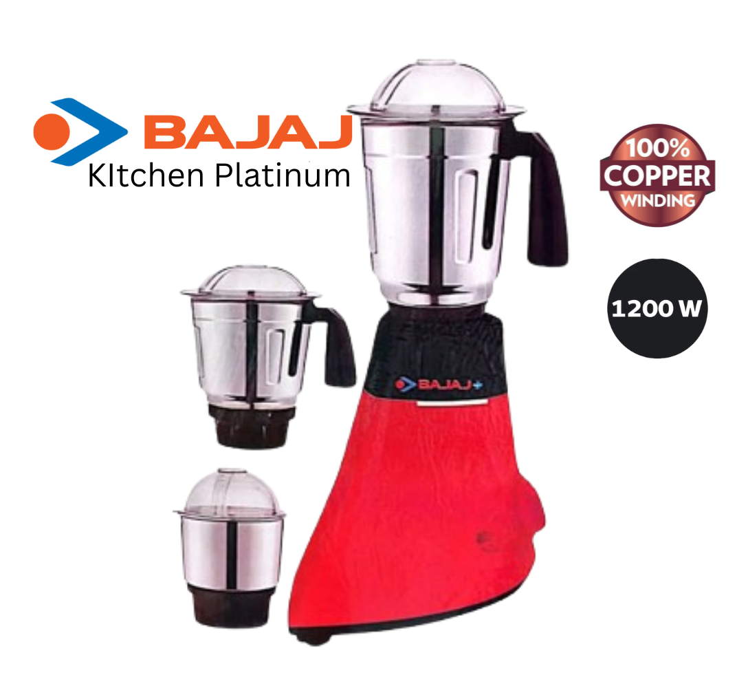 Bajaj Kitchen Platinum 3 In 1 Mixer Grinder - 1200W 