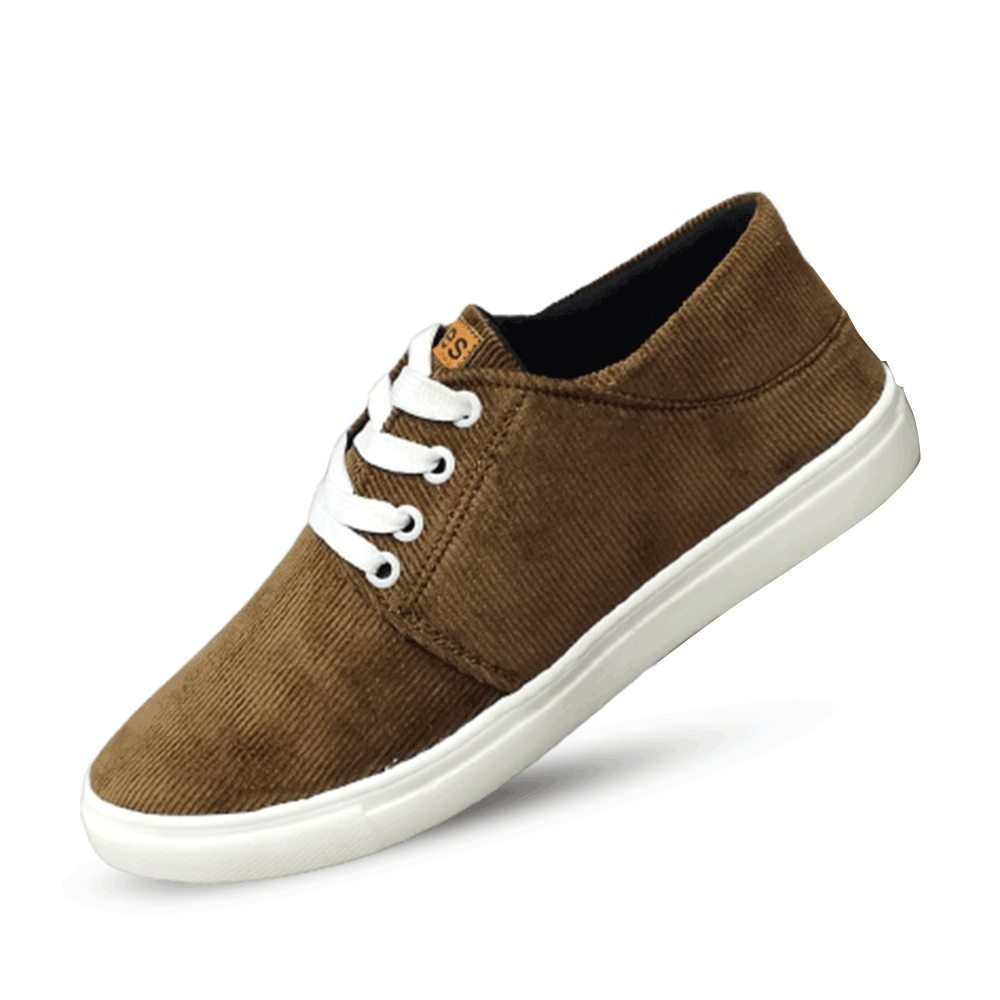 Kites Corduroy Fabric Light Casual Canvas Shoe For Men - Brown - SK1055