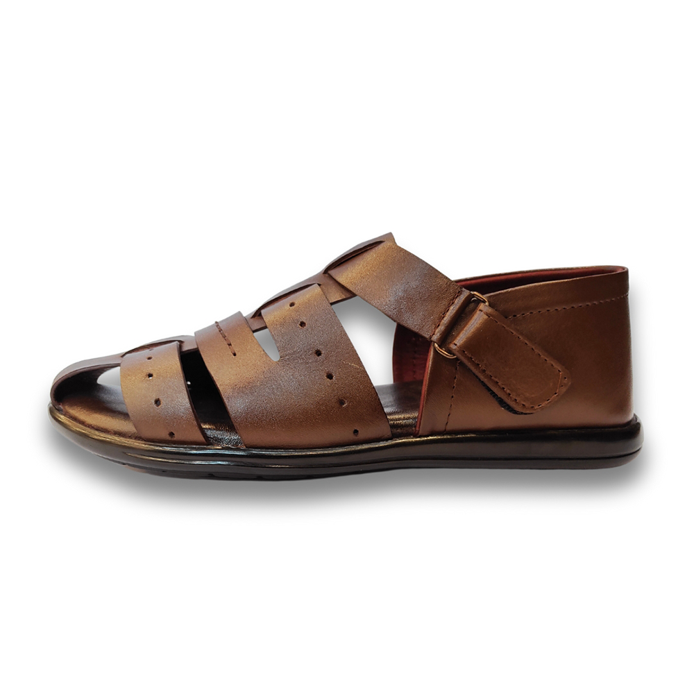 Reno Leather Sandal For Men - Chocolate - RS7097