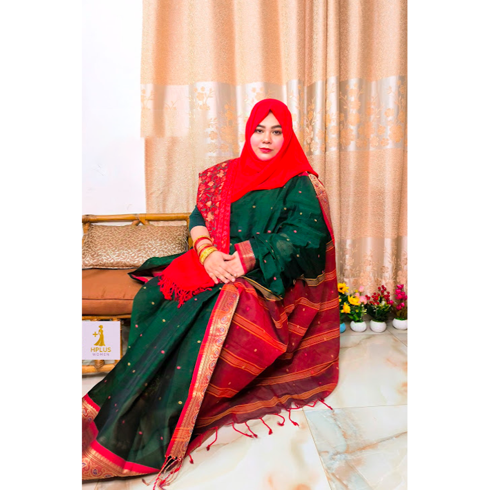 Original Tangail Mashlaish Cotton Saree With Blouse - Hp-Mc-202-M3