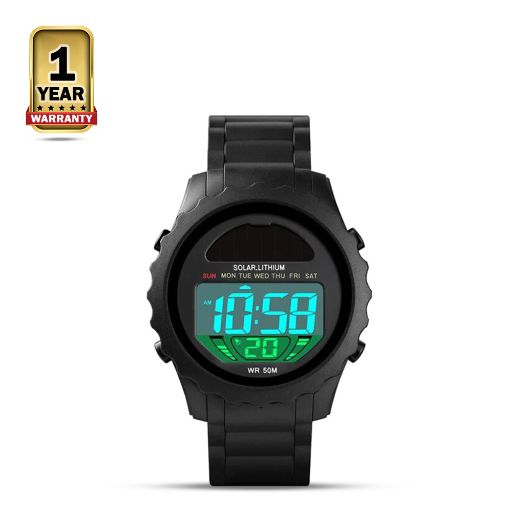 SKMEI 1585 PU Digital Watch For Men - Black