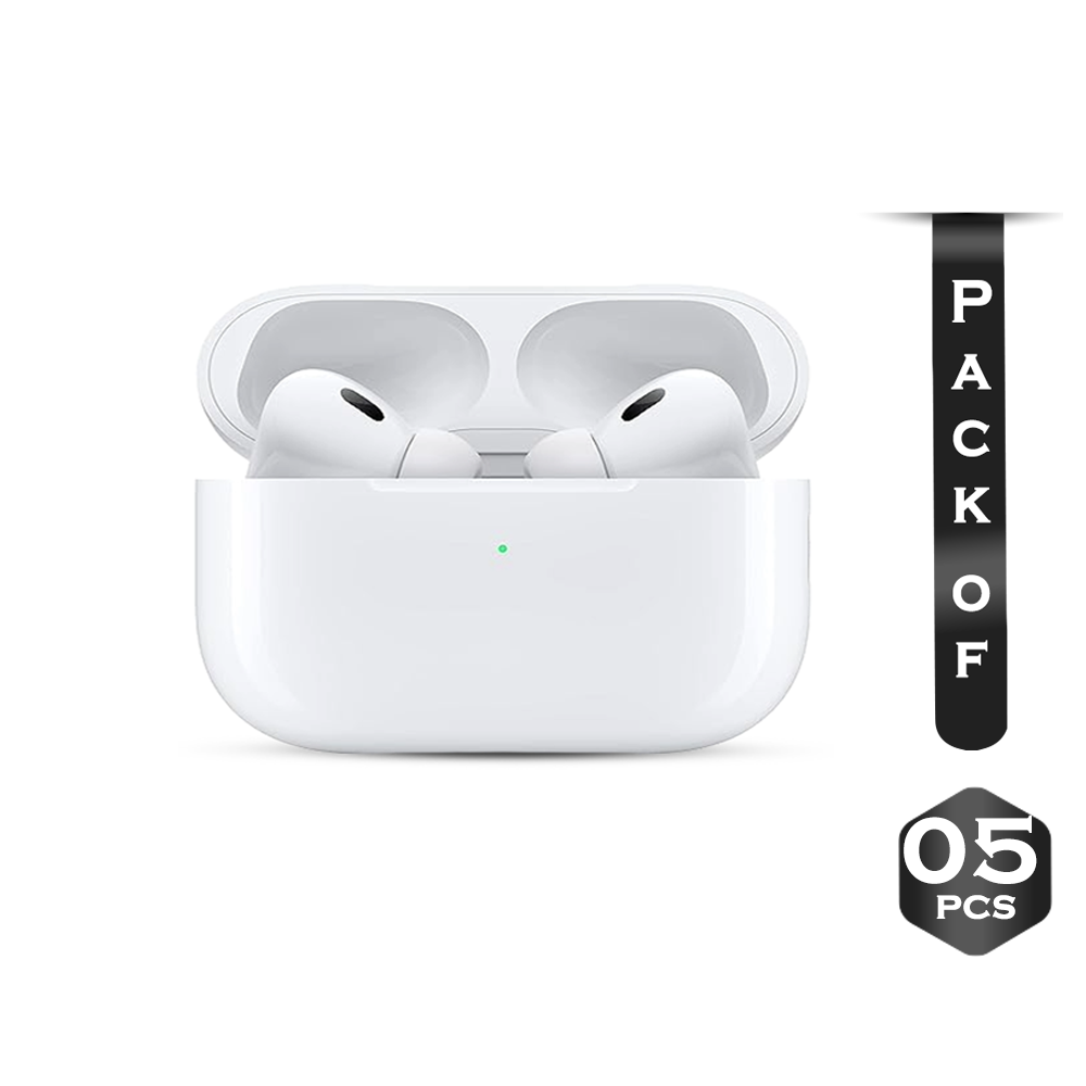 Pack Of 5 Pcs Apple AirPods Pro 2 ANC (2nd Generation) Wireless Earbuds Dubai Edition - White