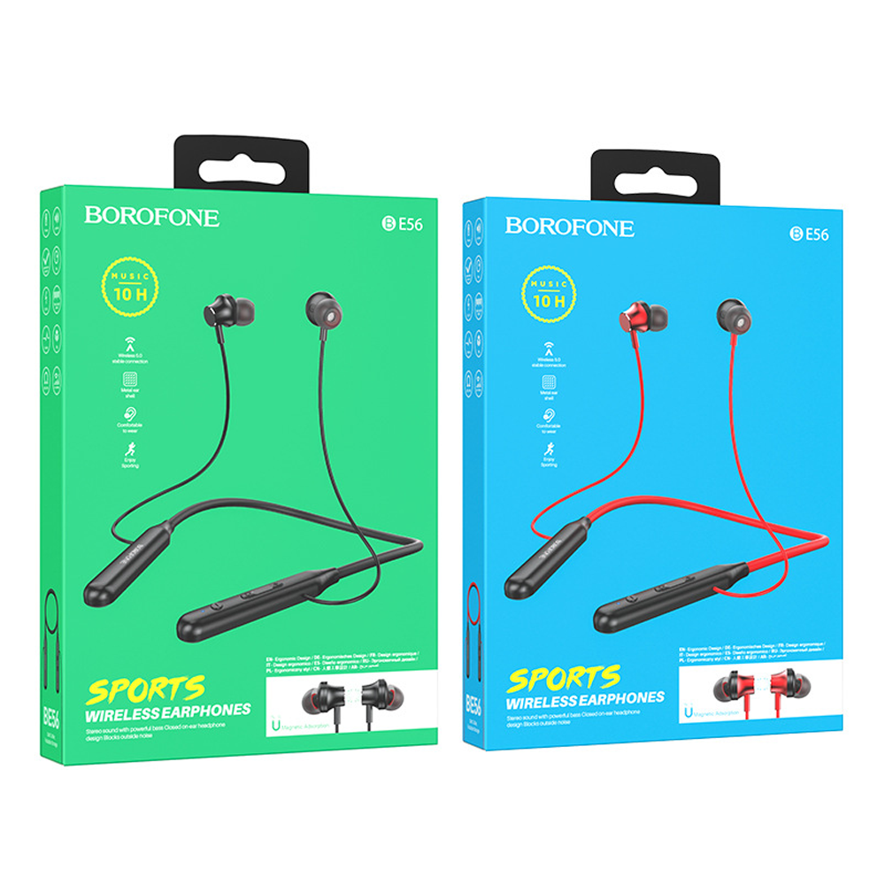 Borofone BE56 Neckband Earphones - Black