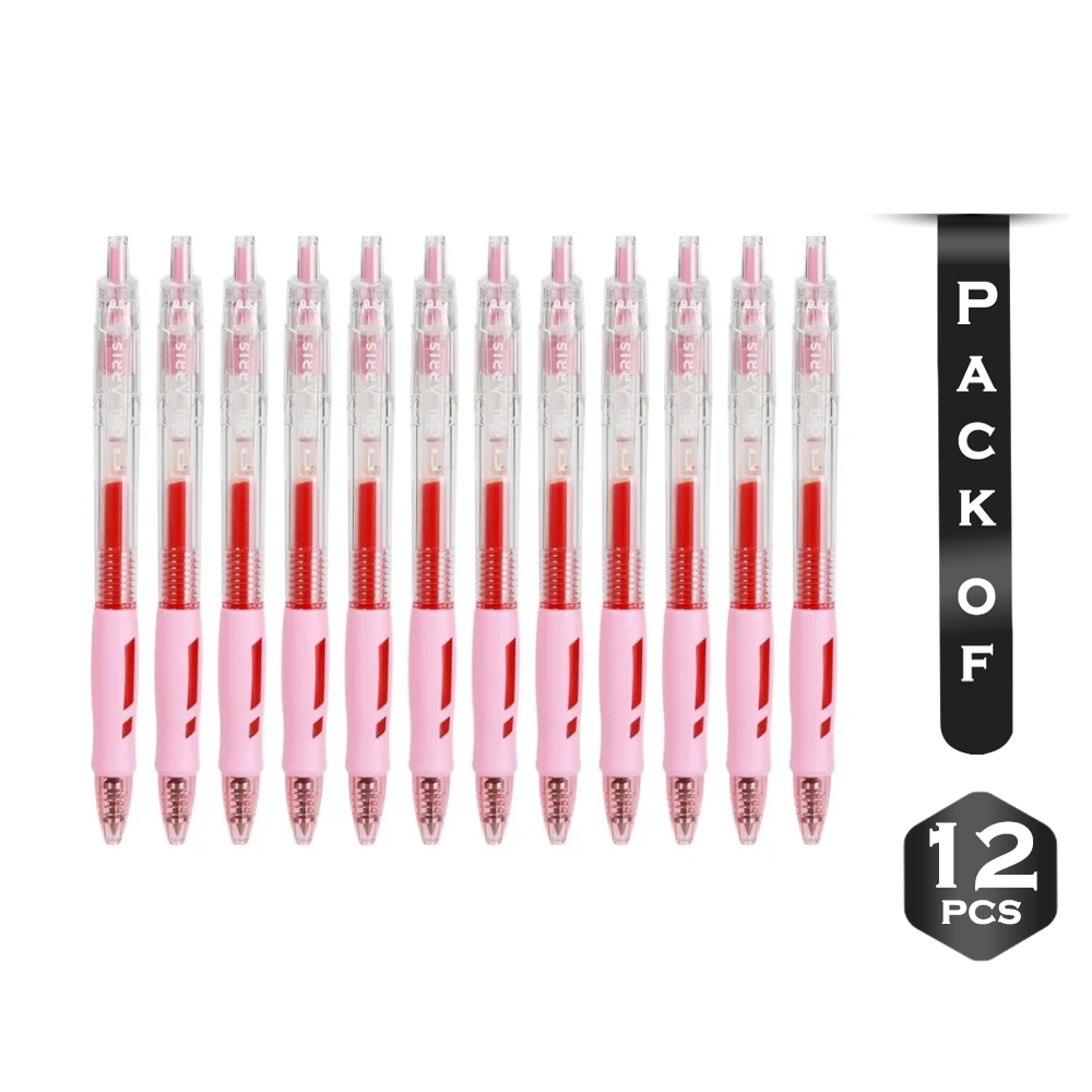 Pack of 12 Pcs Deli EG09-RD Retractable Gel Pen