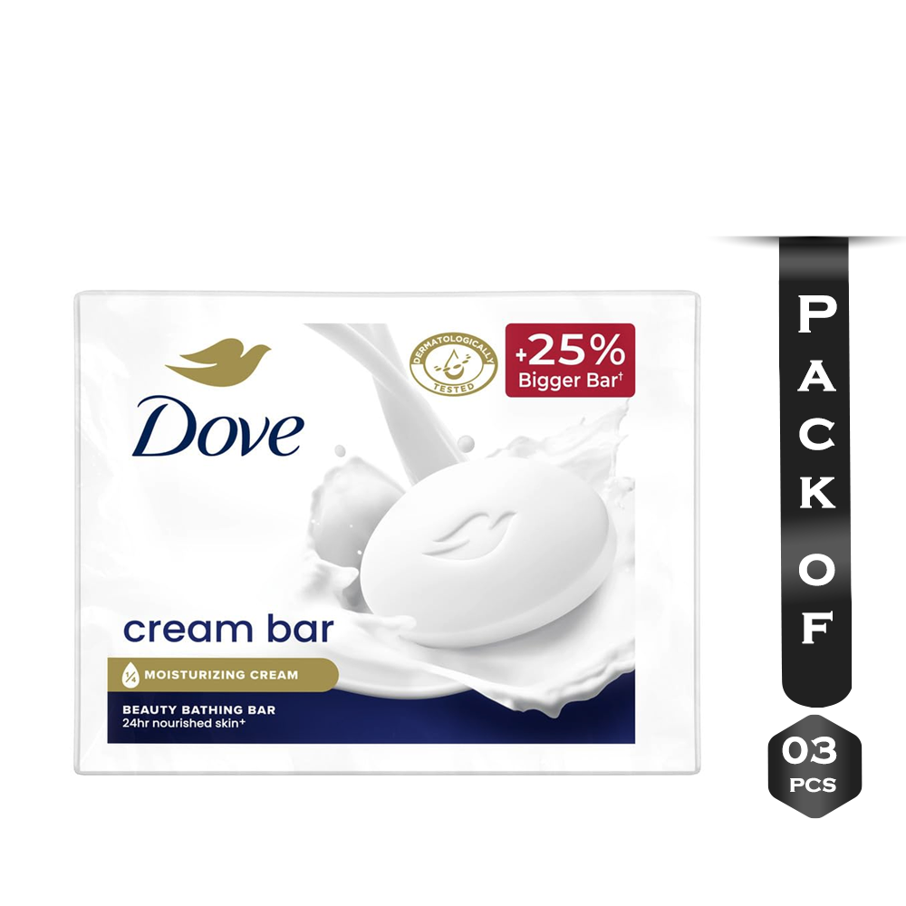 Pack of 03 Pcs Dove Cream Beauty Bar Soap - 125gm