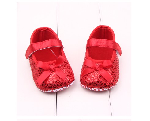 Armandy Sequins Baby Girl Shoe - Red