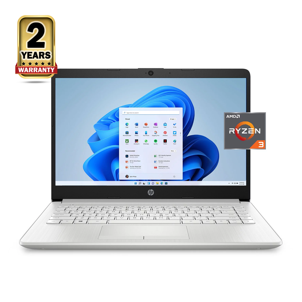 HP 14-DK1035WM Laptop - AMD Ryzen 3 3250U 3.5 GHz - 1TB HDD - 4GB DDR4 RAM - 14 inch Display - Silver