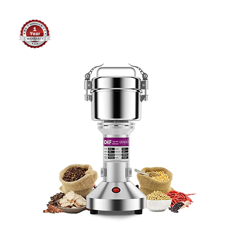 Electric Commercial & House Use Stainless Steel Spice Grinder - Silver