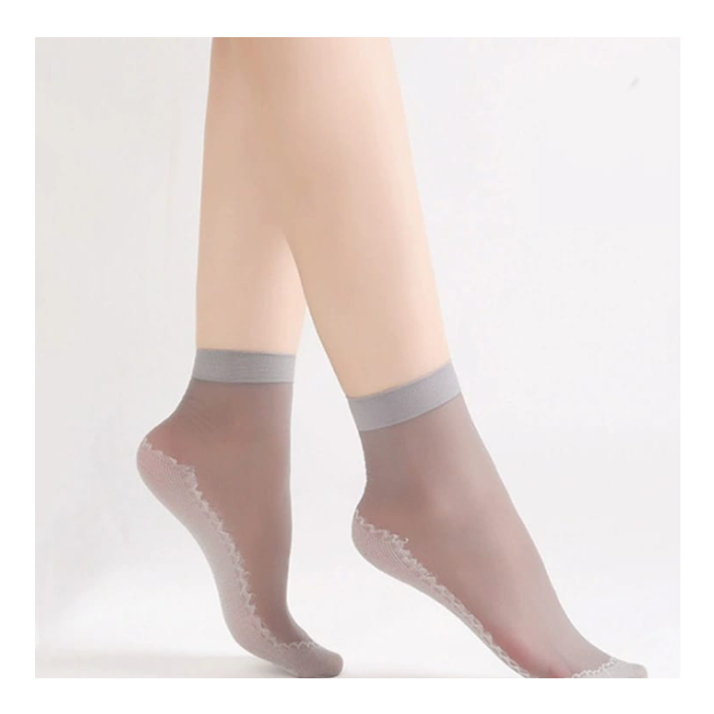 Soft Silk Breathable Socks for Women - Grey