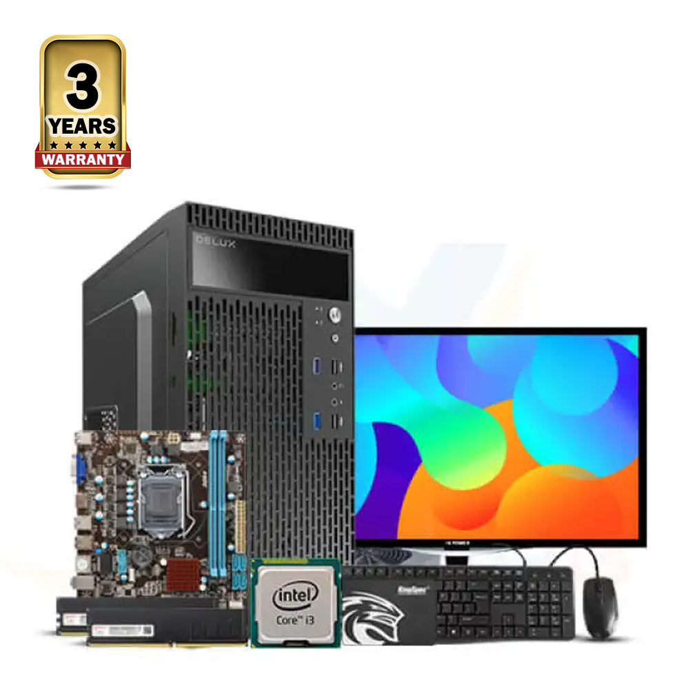 Intel Core i3 6th Generation -  16GB Ram -128GB SSD - 19 Inch HD Monitor - Windows 10 - Full Desktop Computer - Black - EVL-6013