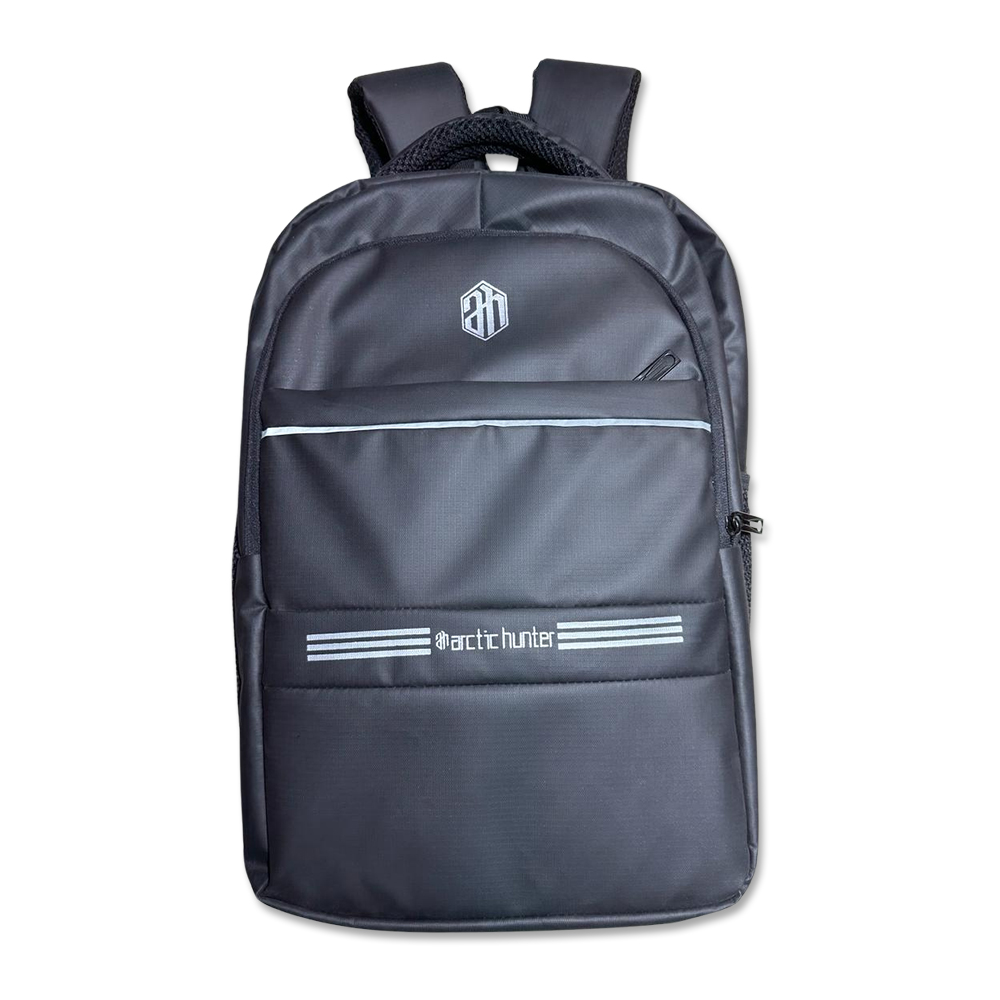 Nylon Artic Hunter Laptop Backpack - Black - 01