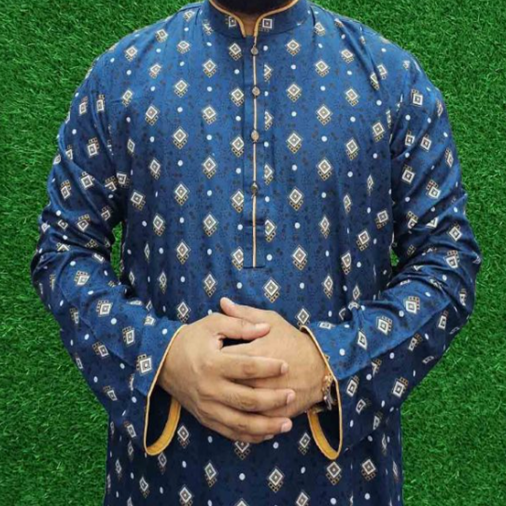 Soft Cotton Panjabi For Men - Multicolor - 414