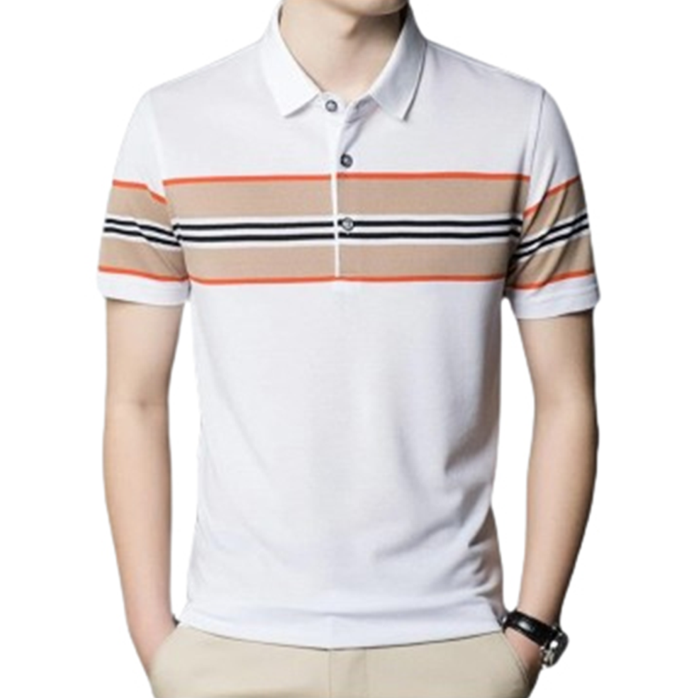 Pique Cotton Half Sleeve Polo For Men - White - PT-N3