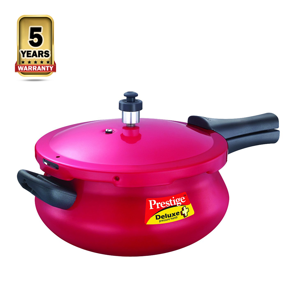 Prestige Deluxe Plus Pressure Handi Cooker - 4.8 Liter - Red