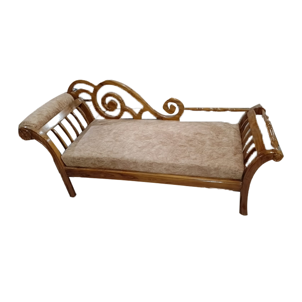 Oak Veneer Process Divan Wood Sofa - Brown - SDFS0020