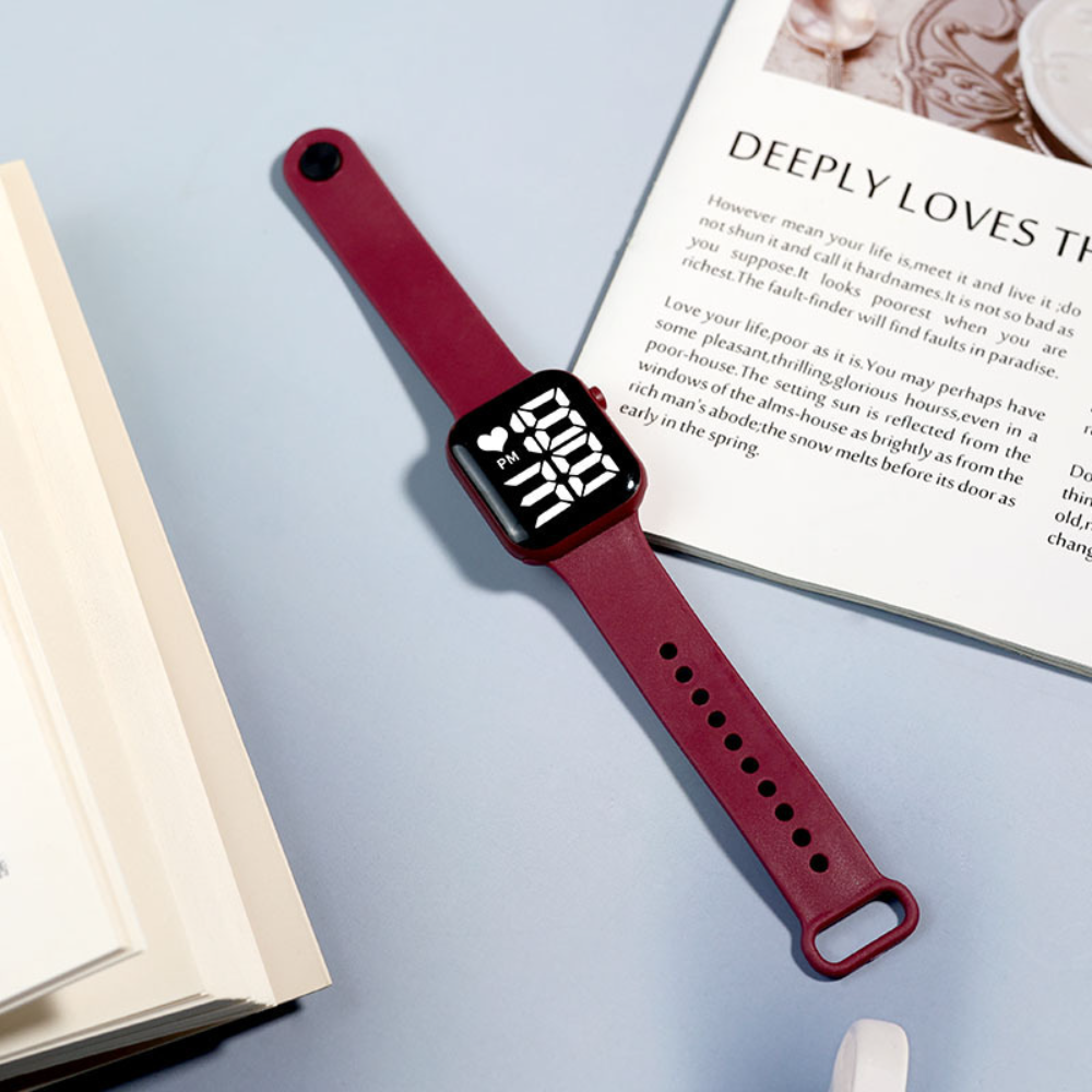 WL-005 LED Waterproof Wrist Watch - Maroon