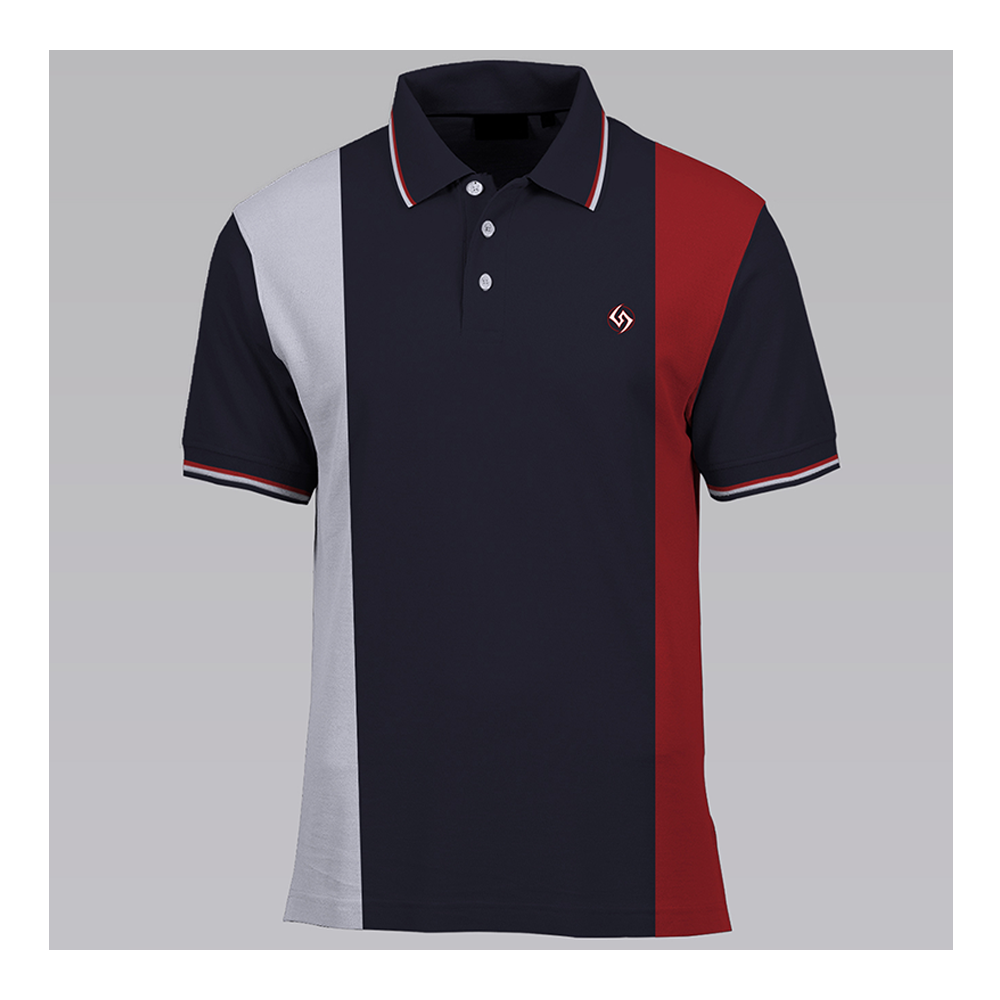 Poly Cotton PSG Half Sleeve Polo T-Shirt for Men - Navy Blue - PT08
