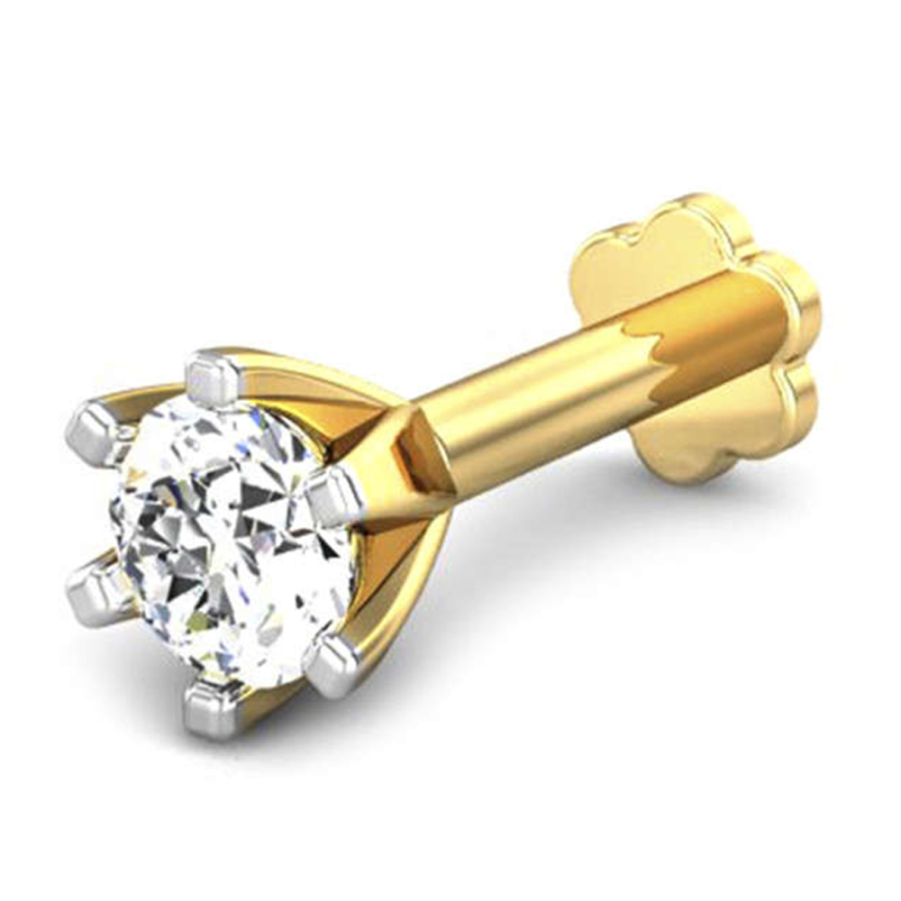 Single Stone Diamond Nose Pin - SAJ -EVC -DN -02