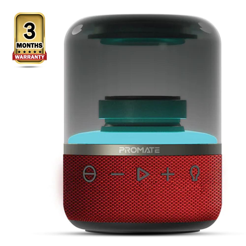 PROMATE Glitz LumiSound 360° Surround Sound Speaker - Red