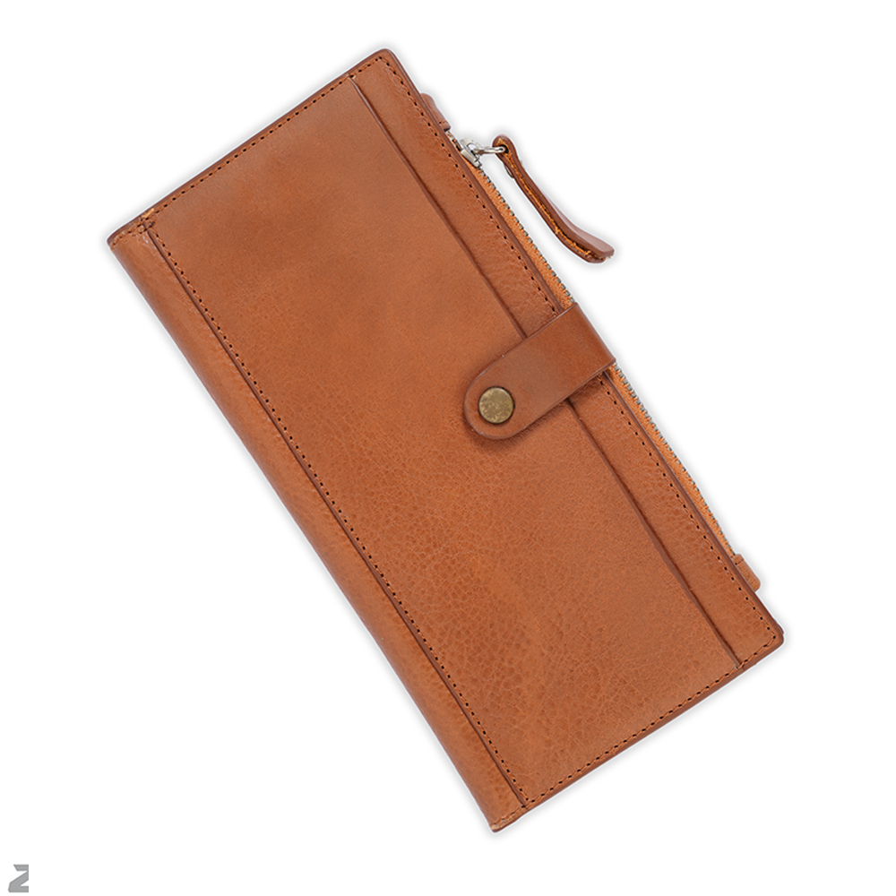 Zays Leather Long Wallet - Brown - ZLW107