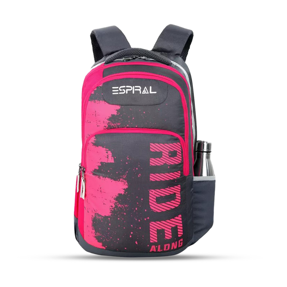 Espiral Dobby Nylon Eight Series Backpack For Unisex - Pink And Gray - CD804P